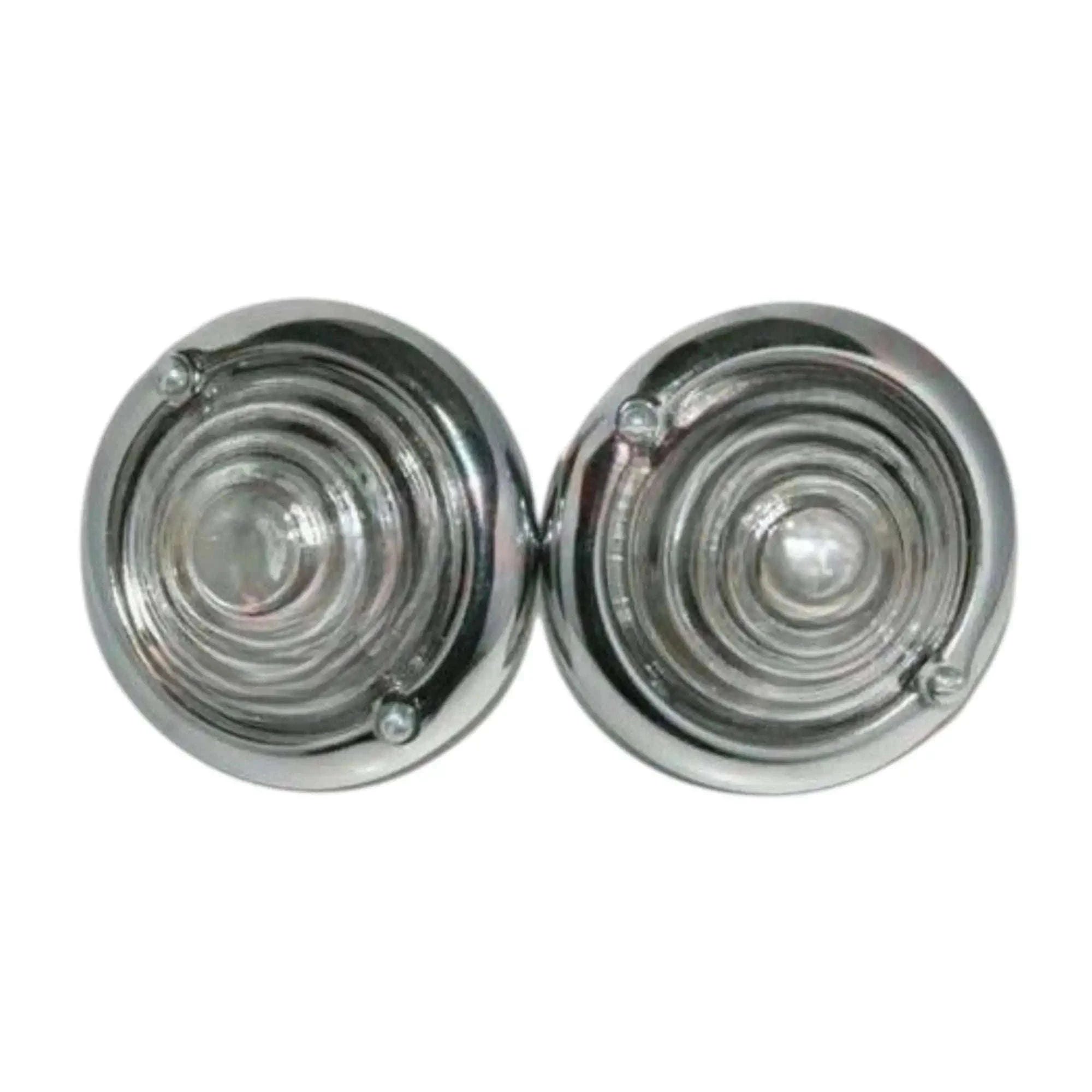 Chrome round turn signal lenses, two-piece set