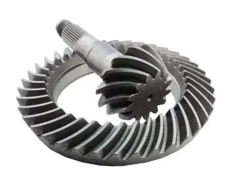 Crown wheel and pinion gear set with gray metal toothed gears