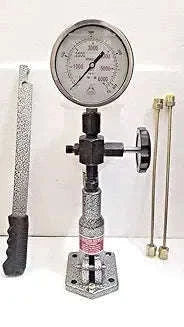 Injector nozzle pop tester with dual pressure gauges and metal SS body