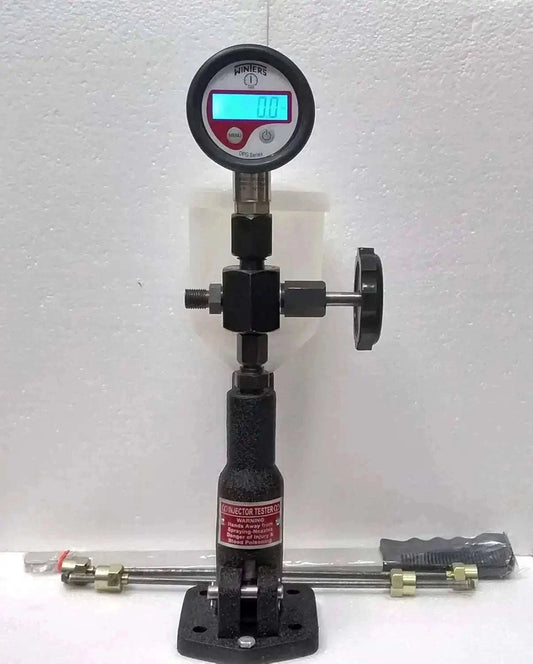 Diesel injector nozzle pop tester with Winters digital gauge and hoses