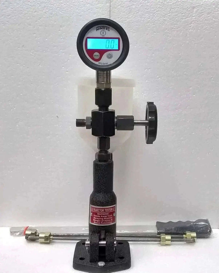 Diesel injector nozzle pop tester with Winters digital gauge and hoses