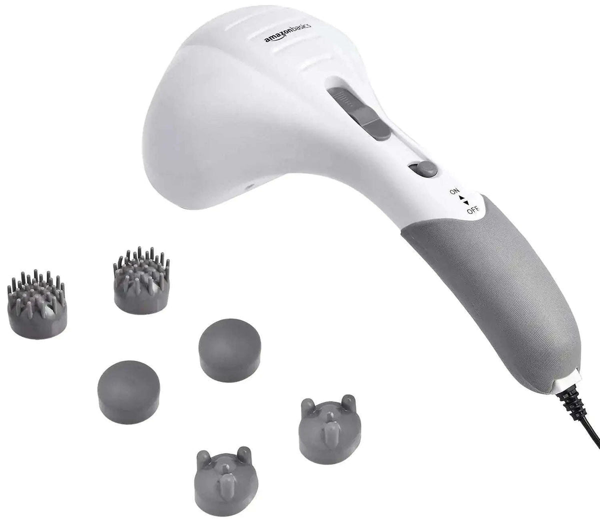 Double-head body massager with hammer-style tips for muscle relief