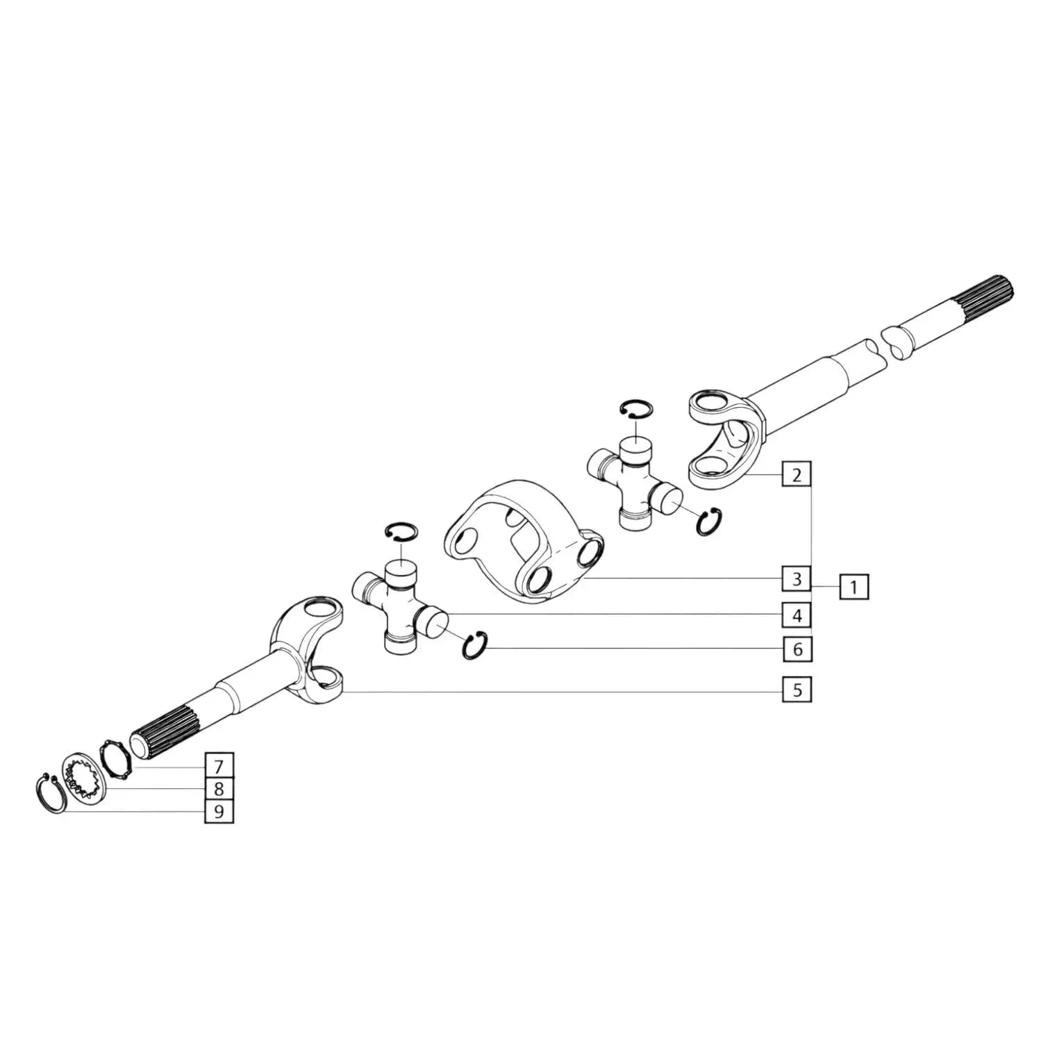 Double-Joint Assembly for Mahindra Tractor, includes joints and connecting parts for optimal performance.