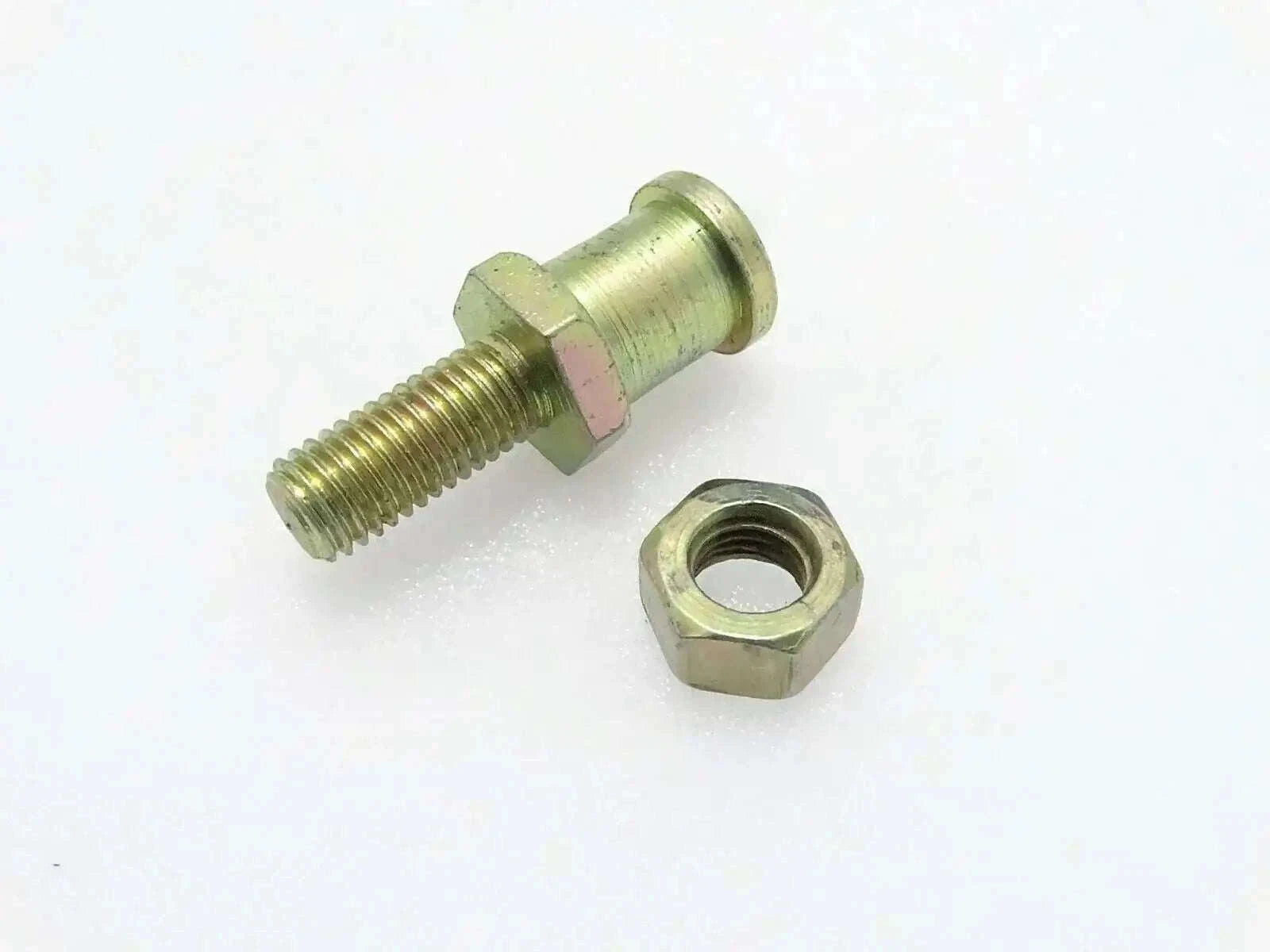 Metal threaded bolt and hex nut for door catch hardware