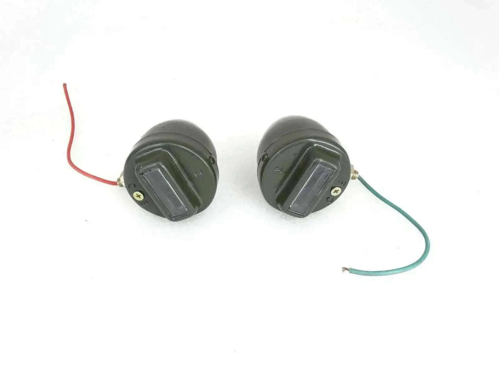 Pair of black cat eye marker lights with clear lenses