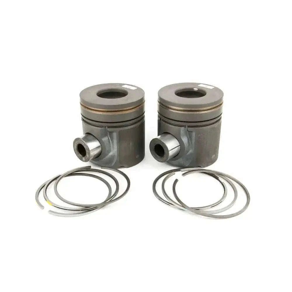 Diesel engine piston kit with two pistons, wrist pins, and piston rings set
