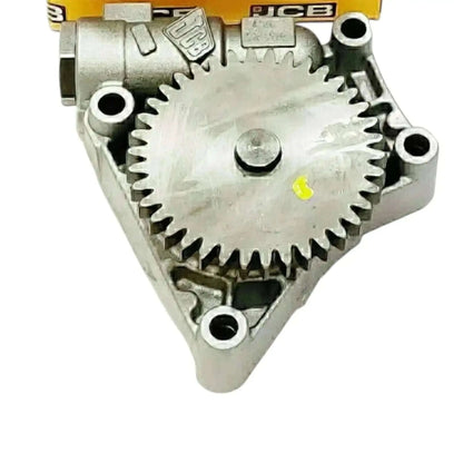 Oil pump gear assembly close-up with circular center and gear teeth