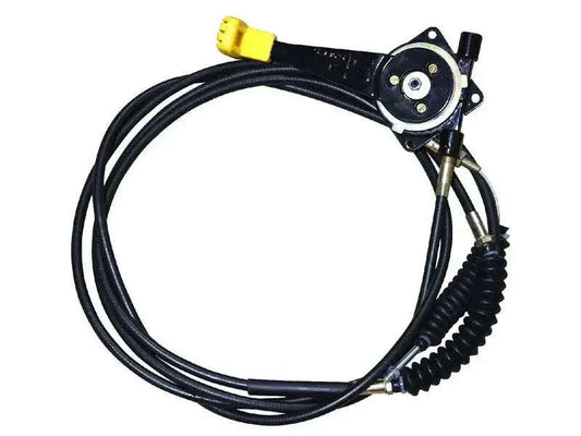 JCB 3CX throttle cable assembly with lever for reliable performance