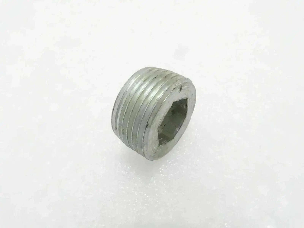 Silver tapered threaded hub plug with hex socket