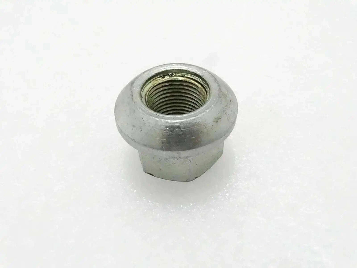 Metal hex wheel nut with threaded hole