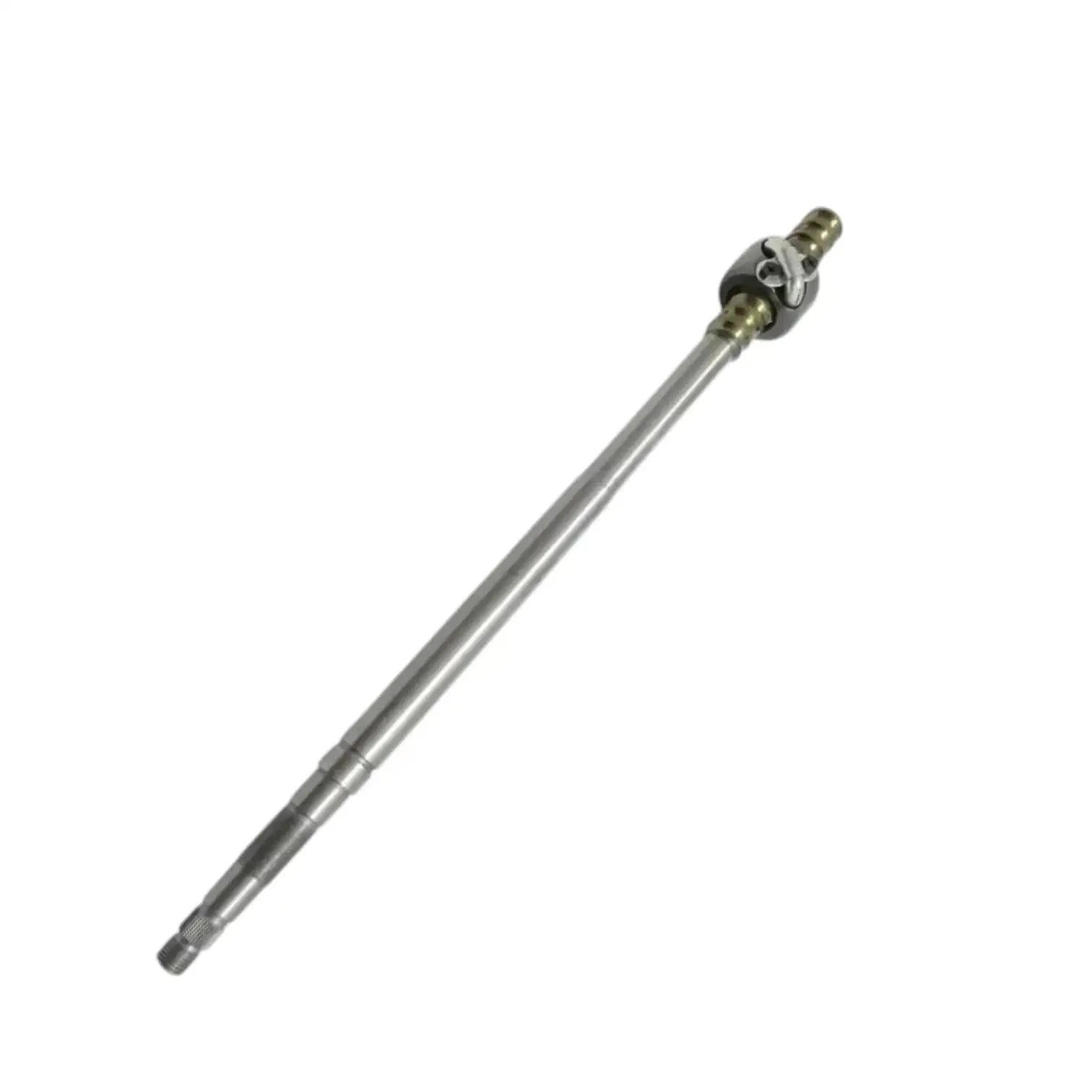 Steering shaft with U-joint yoke and long silver tube