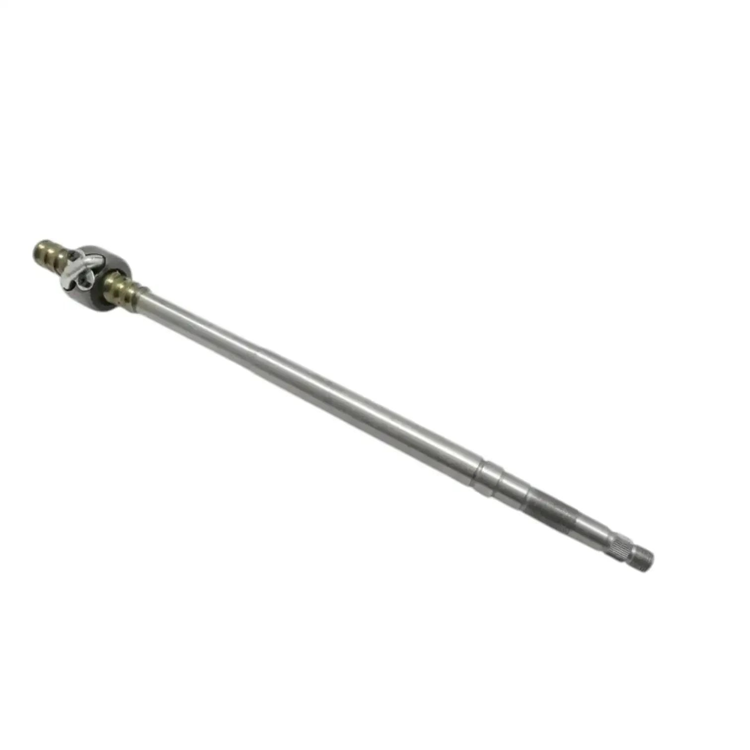 Steering shaft with bracketed joint at one end, silver metal