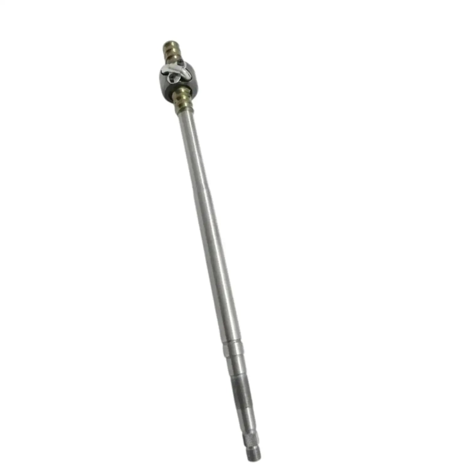 Steering shaft with cross-joint at top, silver metal rod