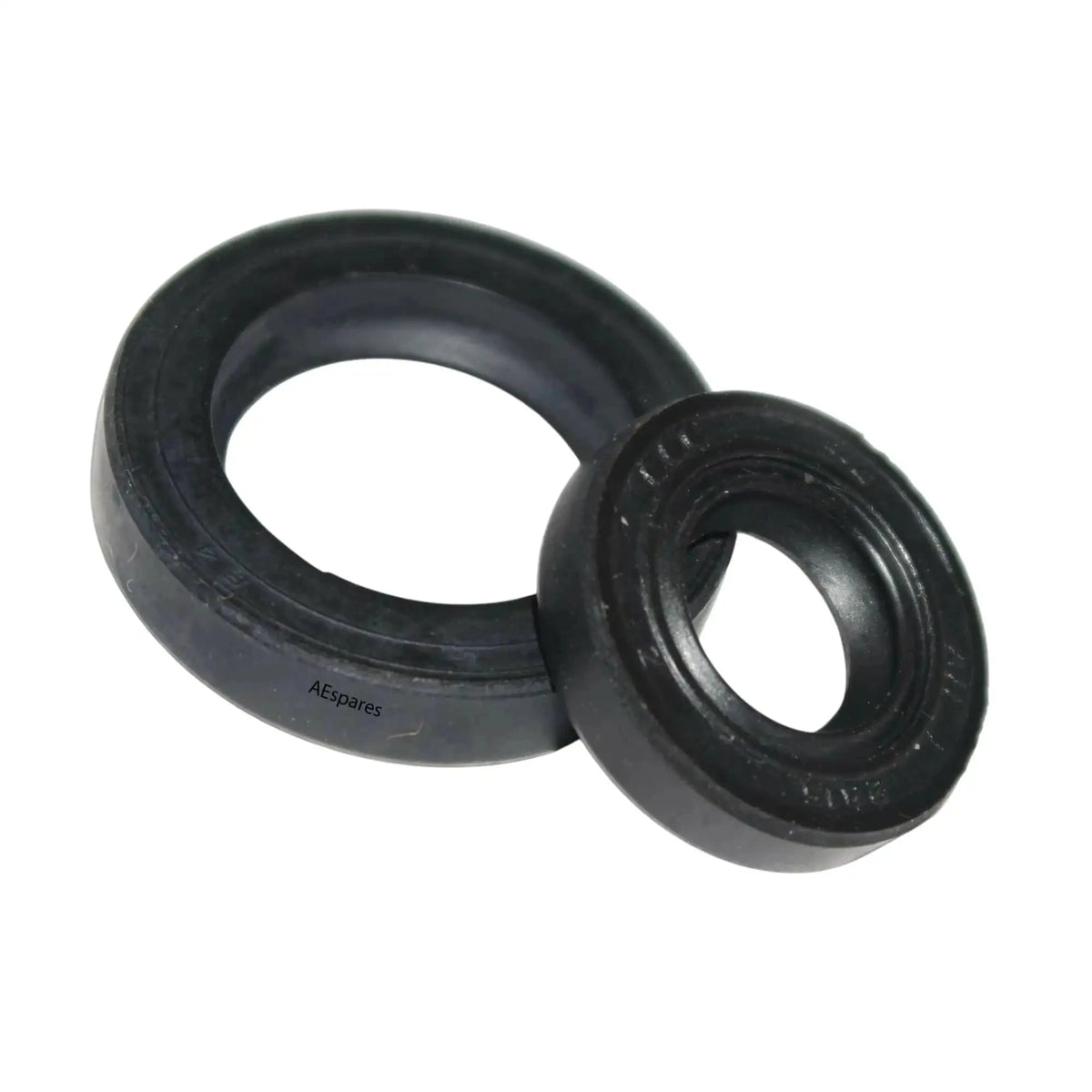 Steering oil seal pair: large and small black rubber seals, round openings