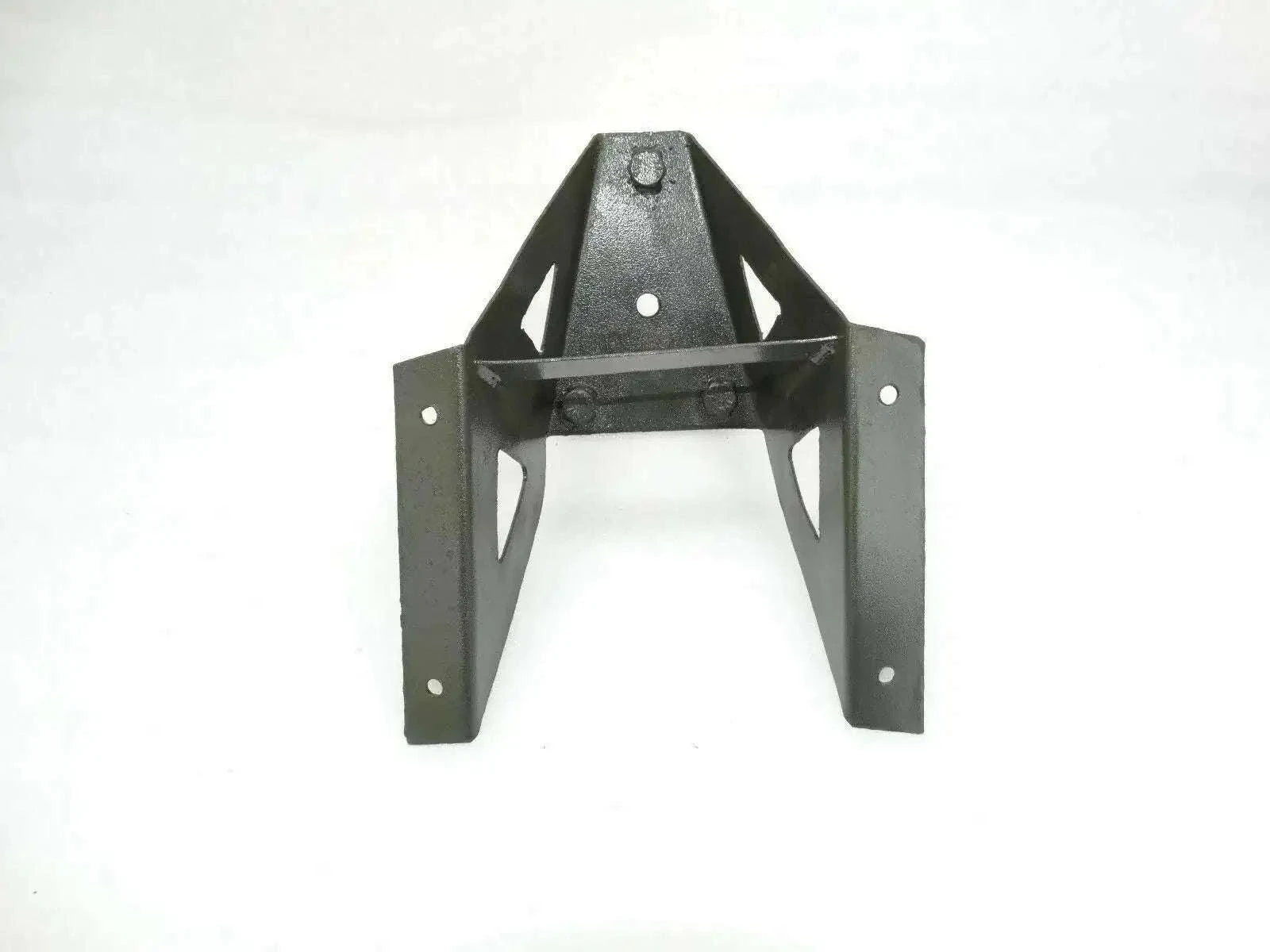 Spare wheel carrier stand with dark metal frame and support legs