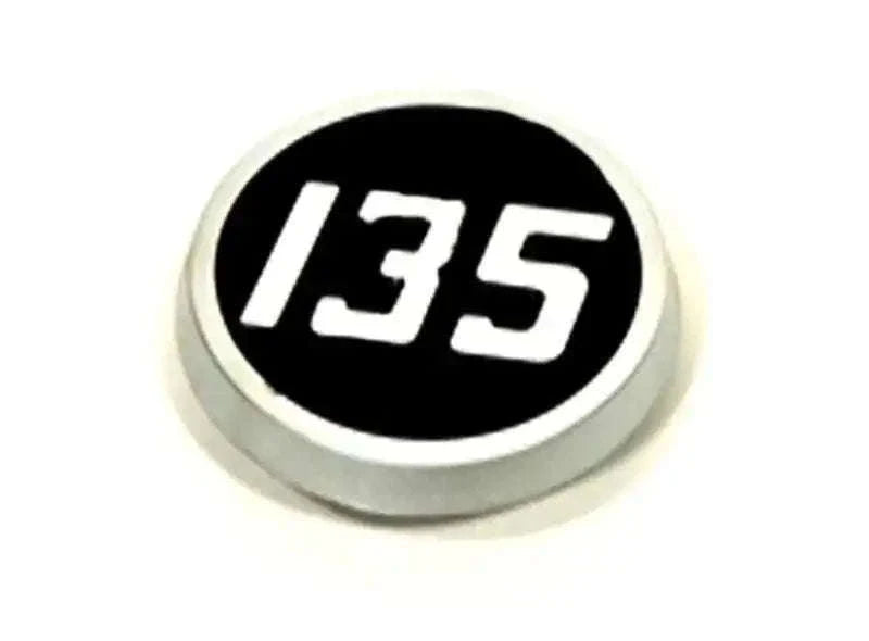 Massey 135 tractor side bonnet emblem badge with black oval and silver rim