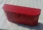Lockable red steel tool box for Massey Ferguson tractors