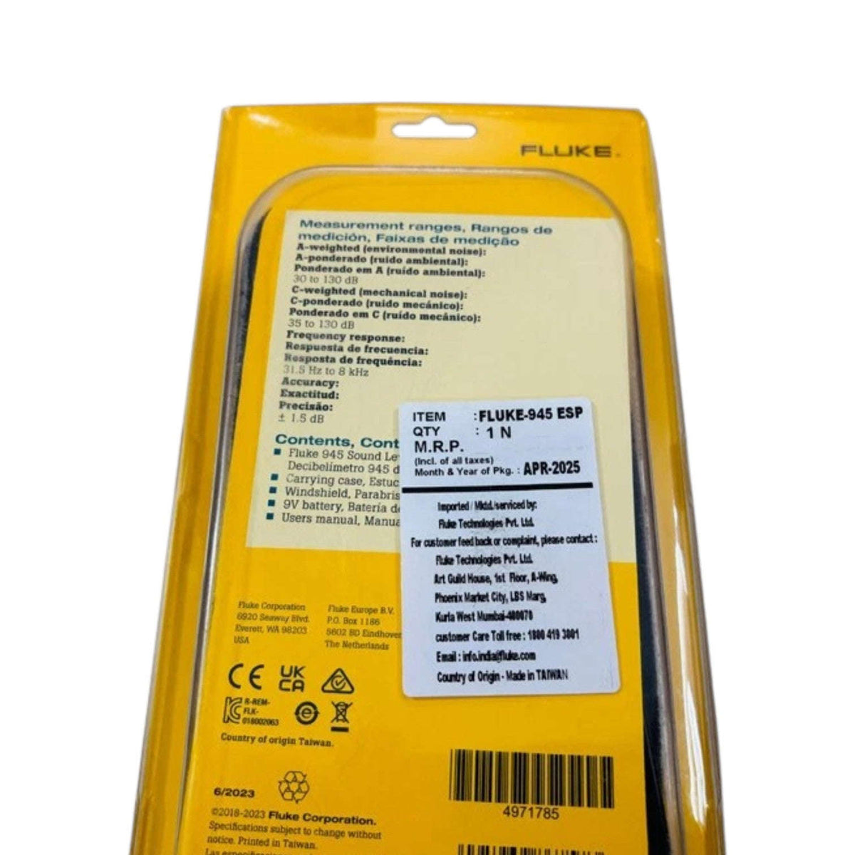 Fluke 945 Digital Sound Level Meter Range 130 dB With Auto Power off & Backlit StellerGear