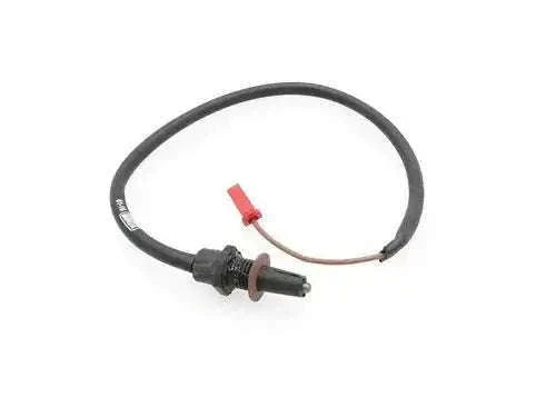Neutral switch wiring harness with black cable and inline connector, red wire