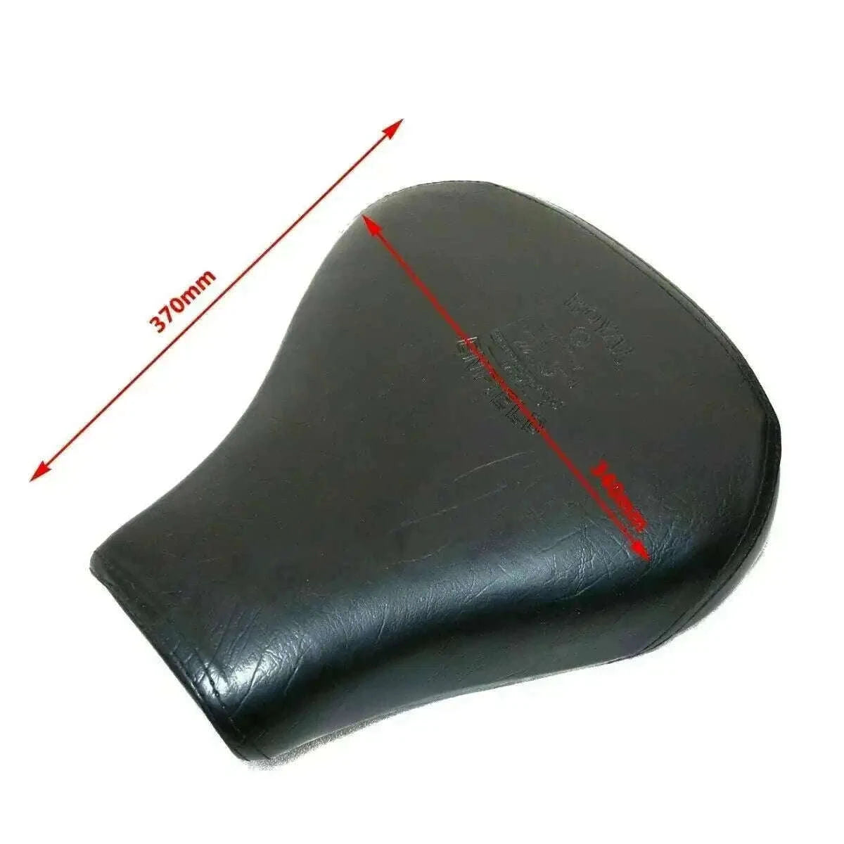 Black motorcycle front seat cushion with spring, contoured design
