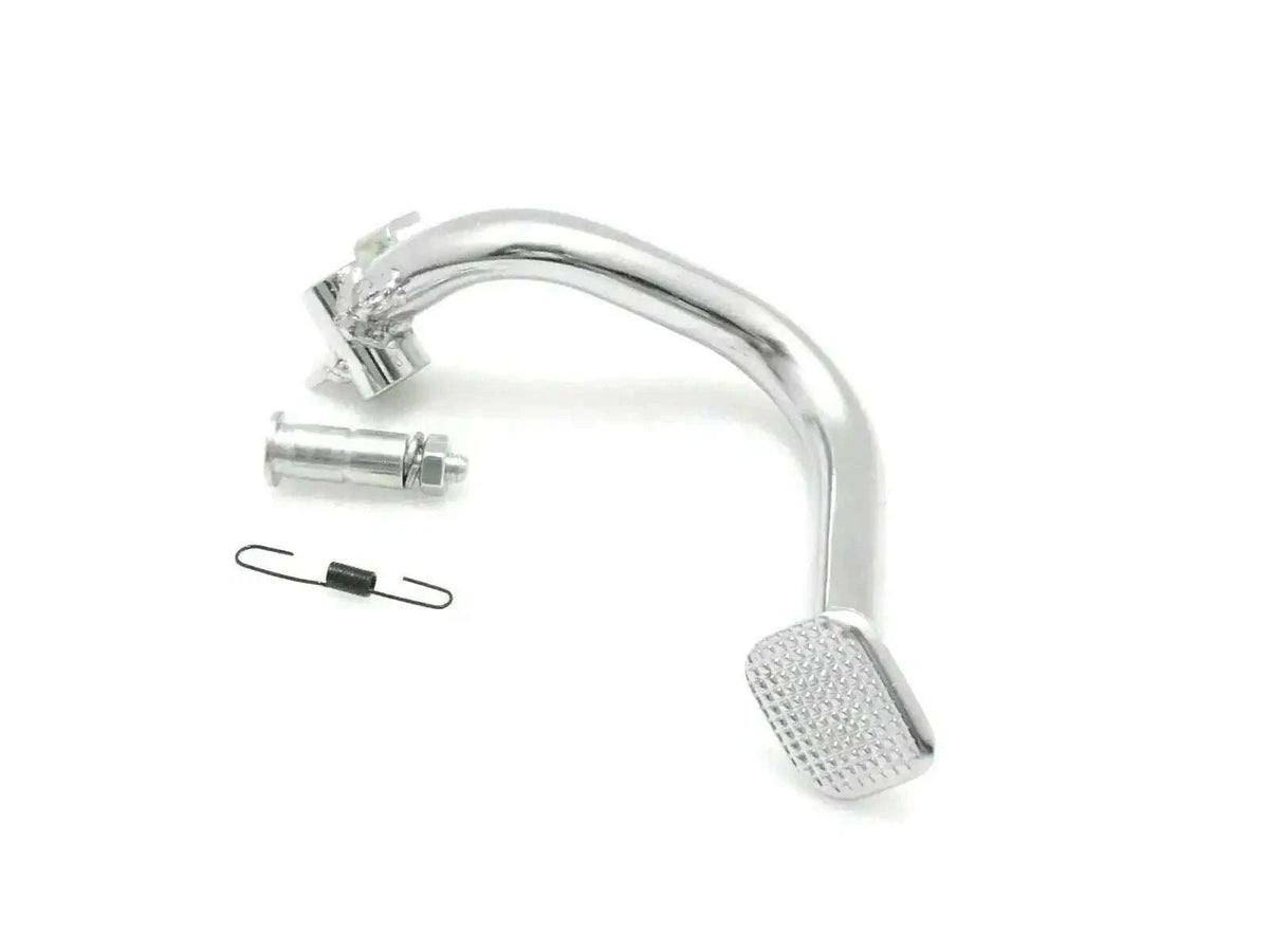 Brake pedal pin spring with clip, chrome metal