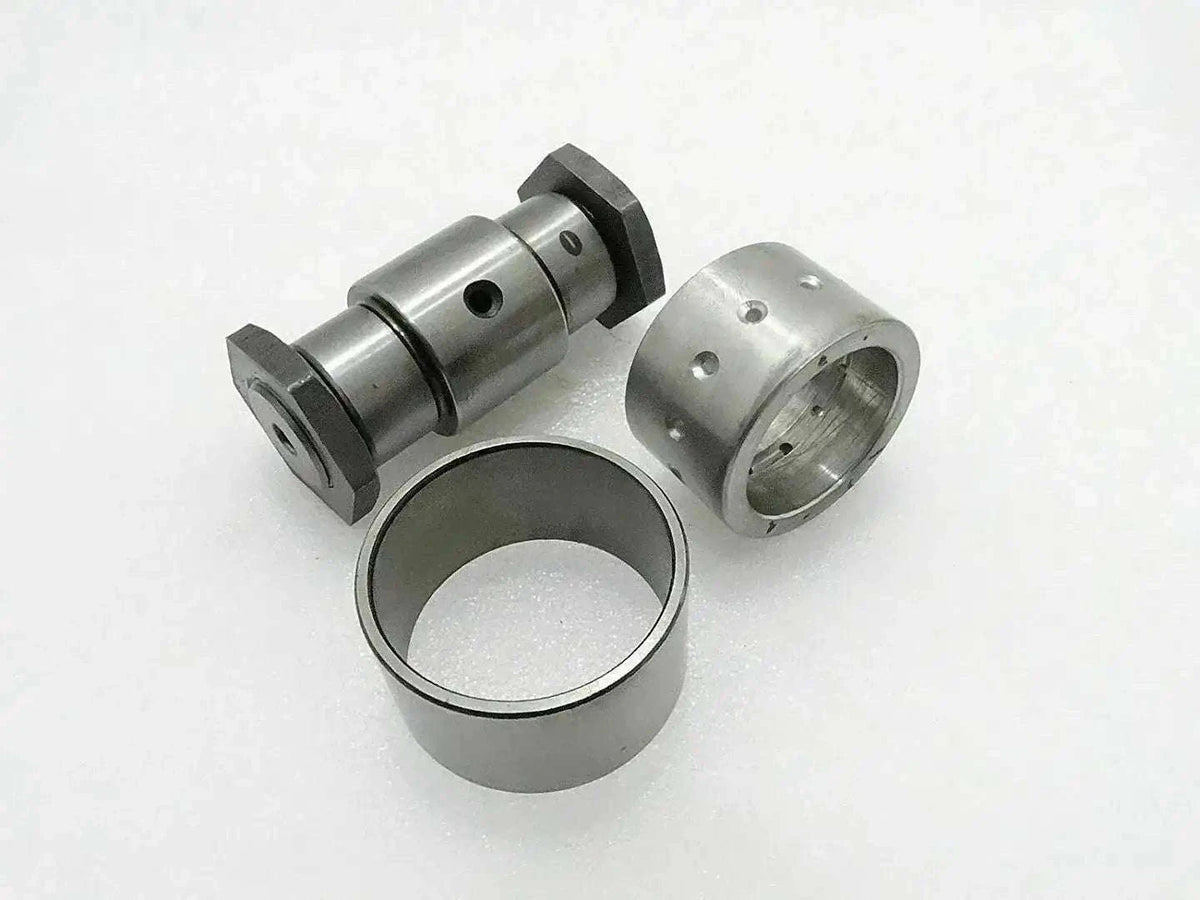 Metal crank pin and bushing set with two nuts and sleeves