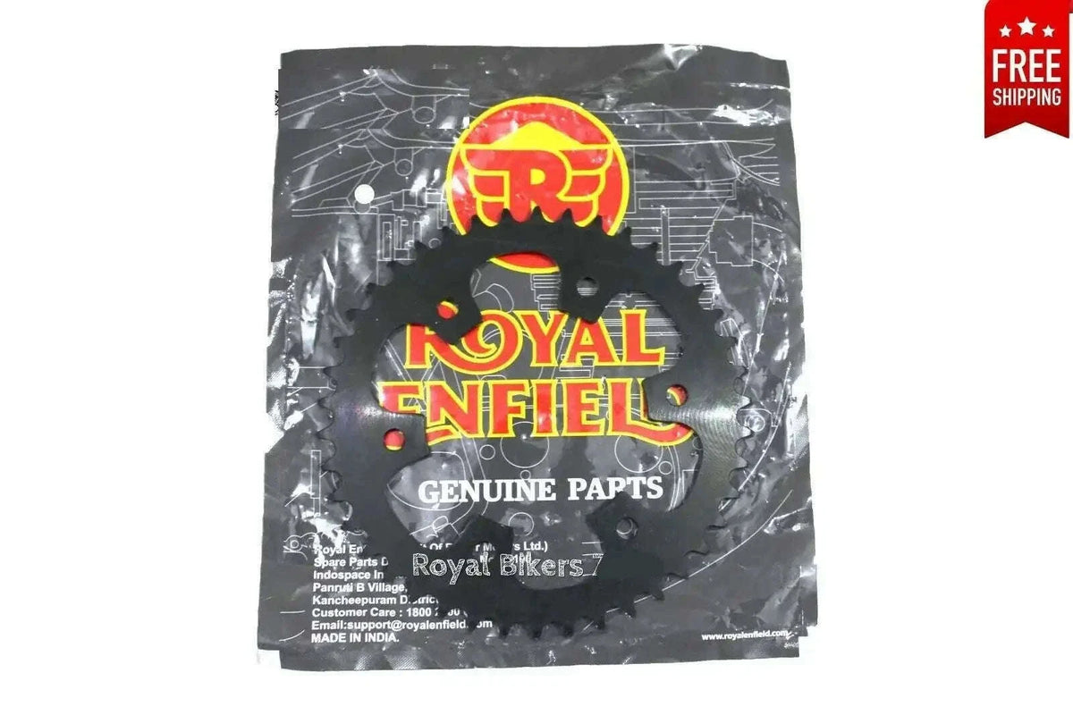 Royal Enfield genuine parts pouch for rear drive sprocket, black packaging