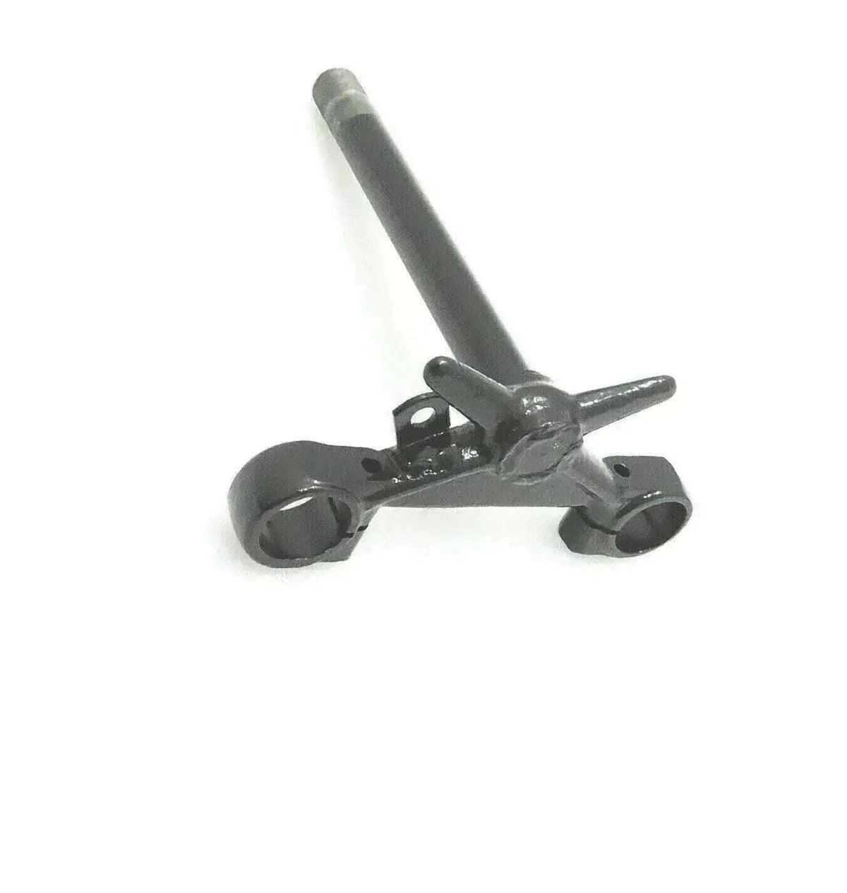 Royal Enfield steering stem bracket and handlebar mount, dark metal