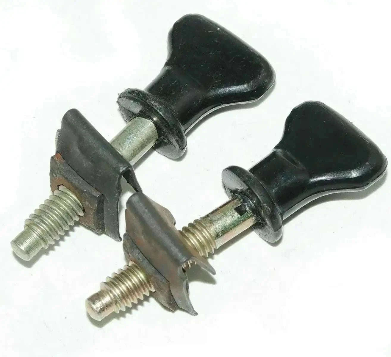 Ford tractor front grill fastening knob set with black handles and threaded bolts