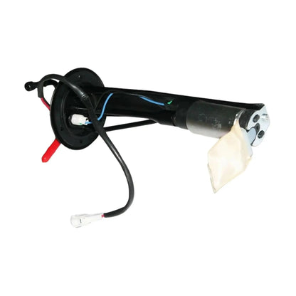 Fuel pump sender assembly for Suzuki vehicles with black cylindrical body and metal connector.