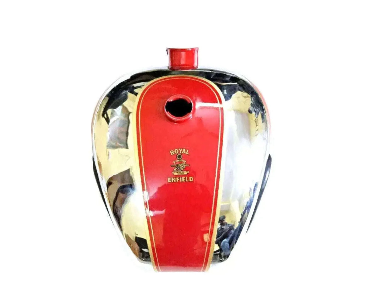 Fuel Tank 4 Gallon Chrome & Red Painted 1990's Model FOR ROYAL ENFIELD - StellerGear