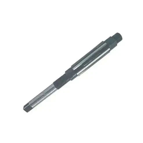 Adjustable hand reamer with exposed flutes and dark adjustment sleeve