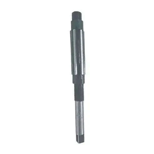 Adjustable hand reamer with dark handle and silver shaft