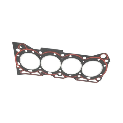 Engine head gasket, long strip design, four cylinder holes, black base with red border