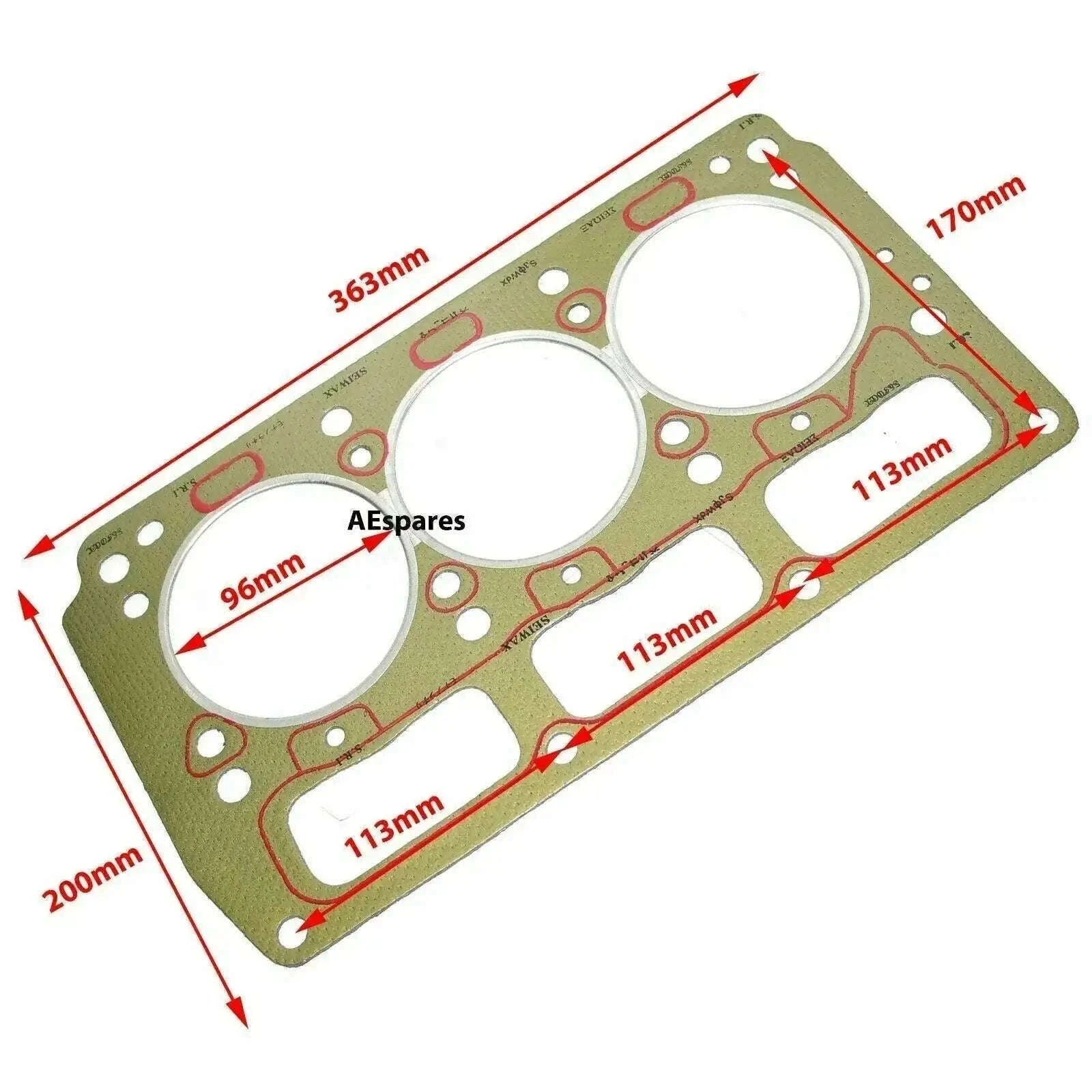 Head Top Gasket Kit 1.2mm thick for Massey Ferguson Mf 4410