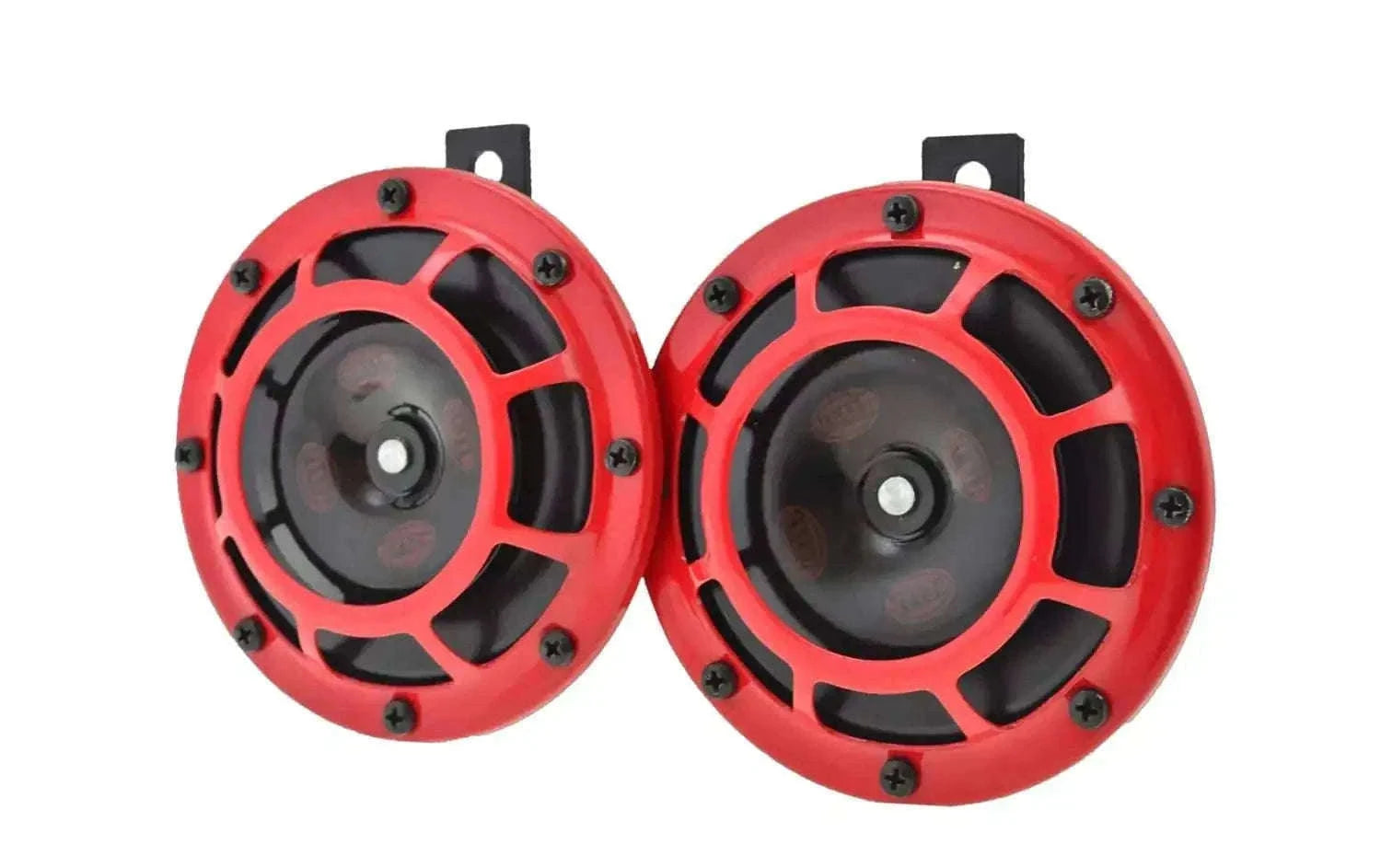 HELLA 12V high tone and low tone twin horn kit with red protective grill