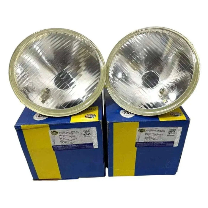 Hella 7-inch headlight lamp pair with enhanced visibility and sleek design