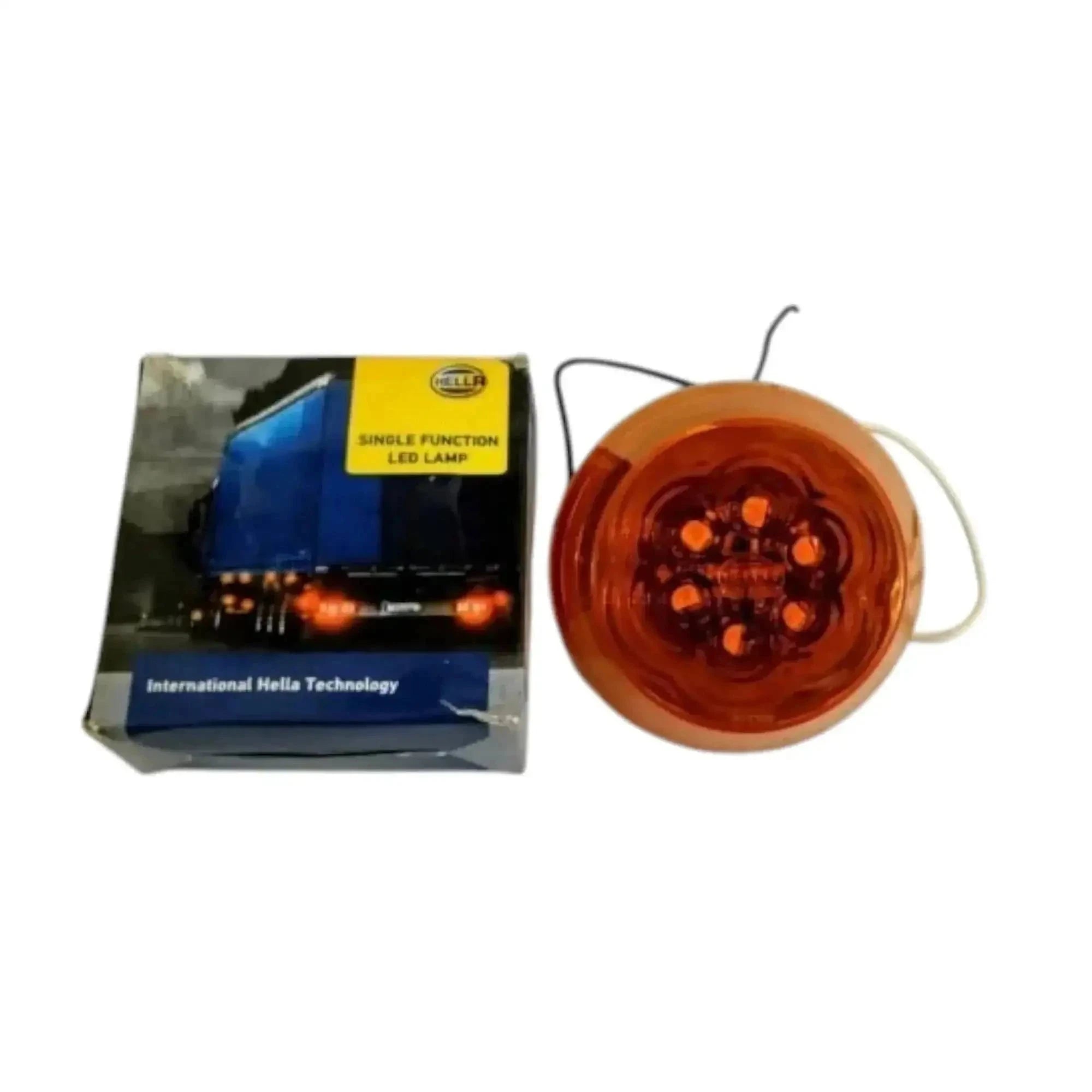 Hella Orange 12V Round LED Marking Lamp for enhanced vehicle visibility