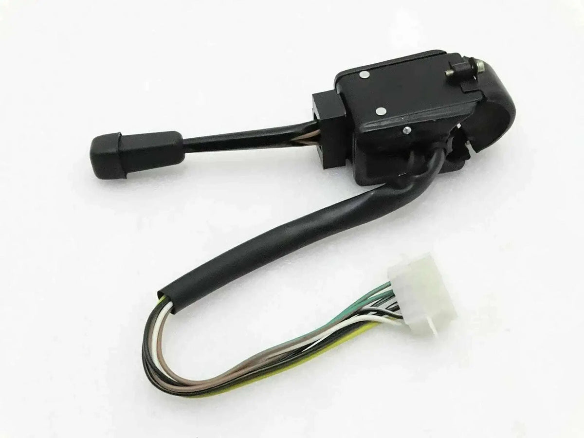 Black indicator combination switch with wiring harness and white electrical connector