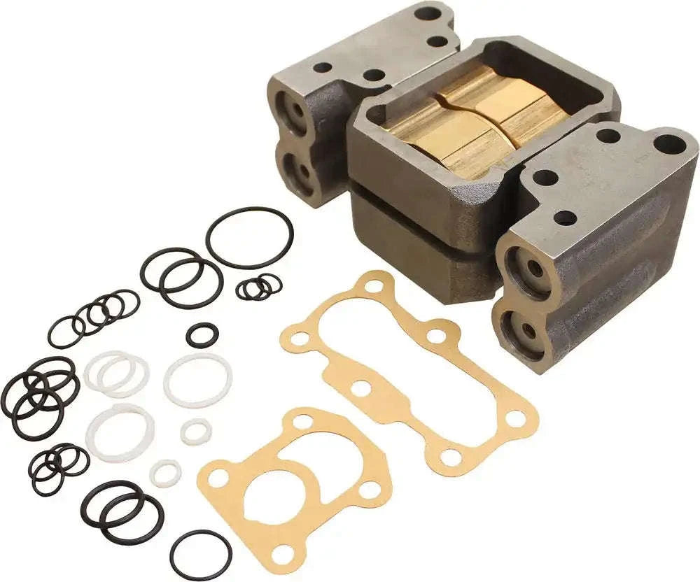 Hydraulic pump repair kit for Massey Ferguson tractors, featuring essential components like gaskets and seals.