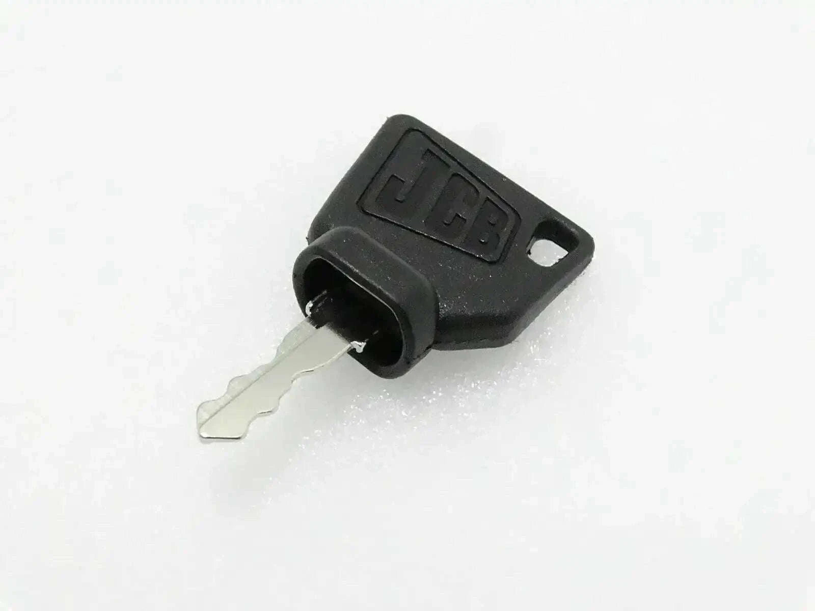 JCB 3CX ignition key replacement, durable black plastic, compact design for easy use