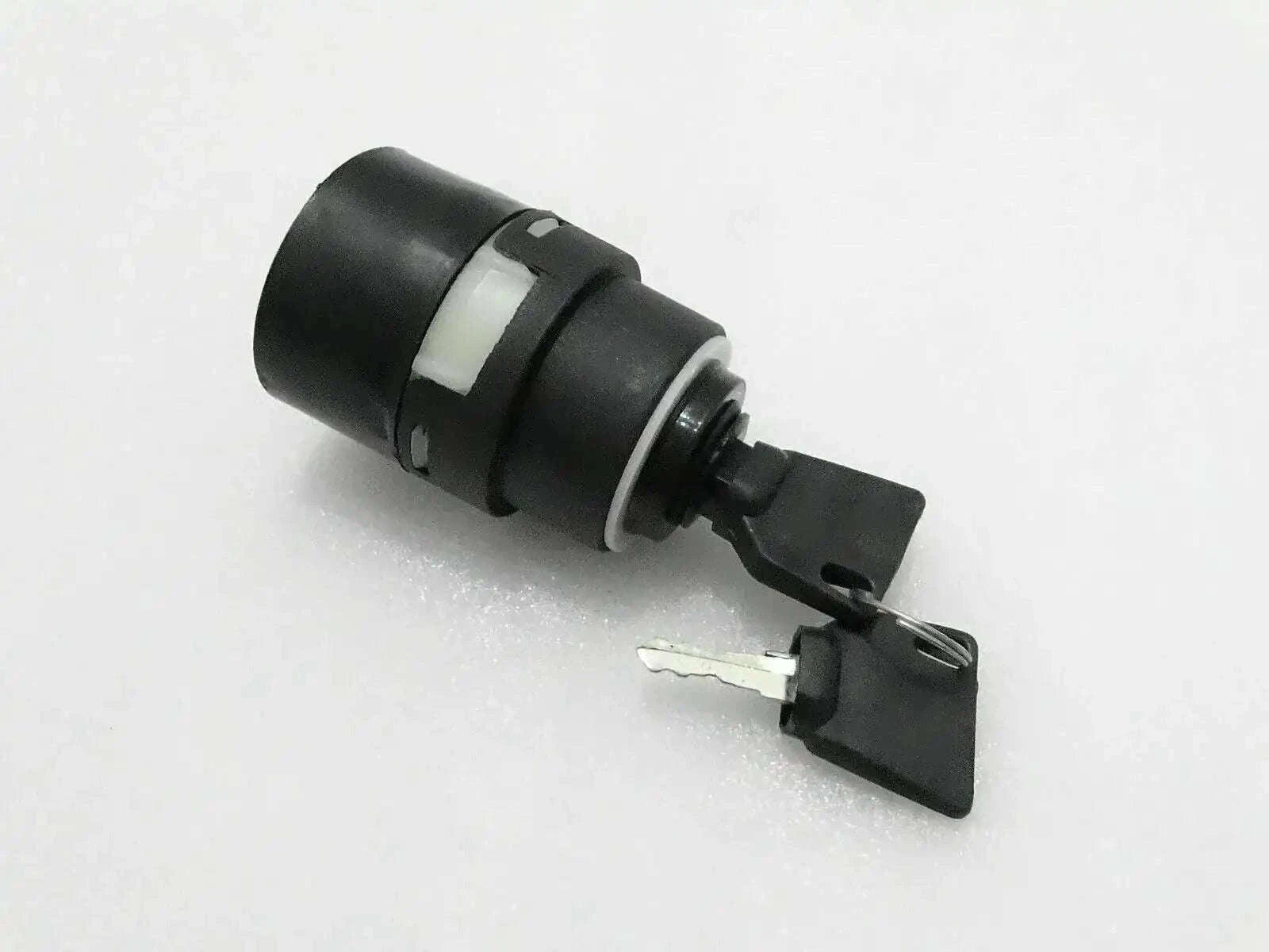Ignition switch with two keys, black housing and silver cylinder