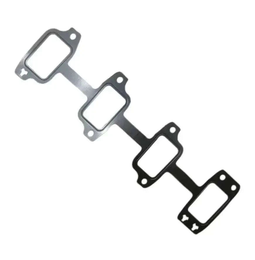 Intake manifold gasket set with four rectangular seals and bolt holes