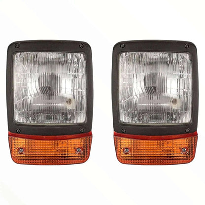 JCB Headlight with Indicator – Amber/Clear Lens 12V (Replacement Part 700/38400) Pair - StellerGear