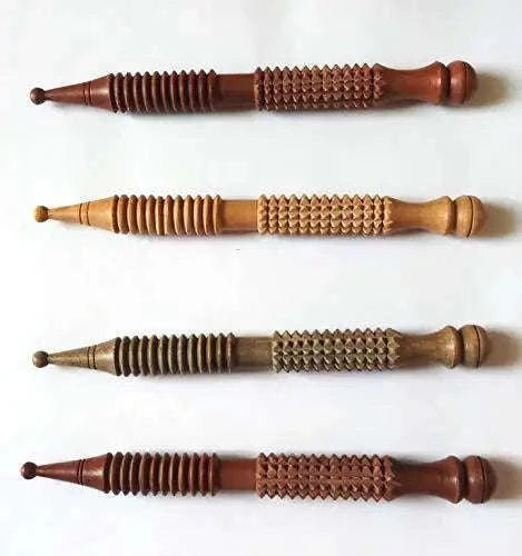 Brown wooden Jimmi Stick Acupressure Tool for effective reflexology.