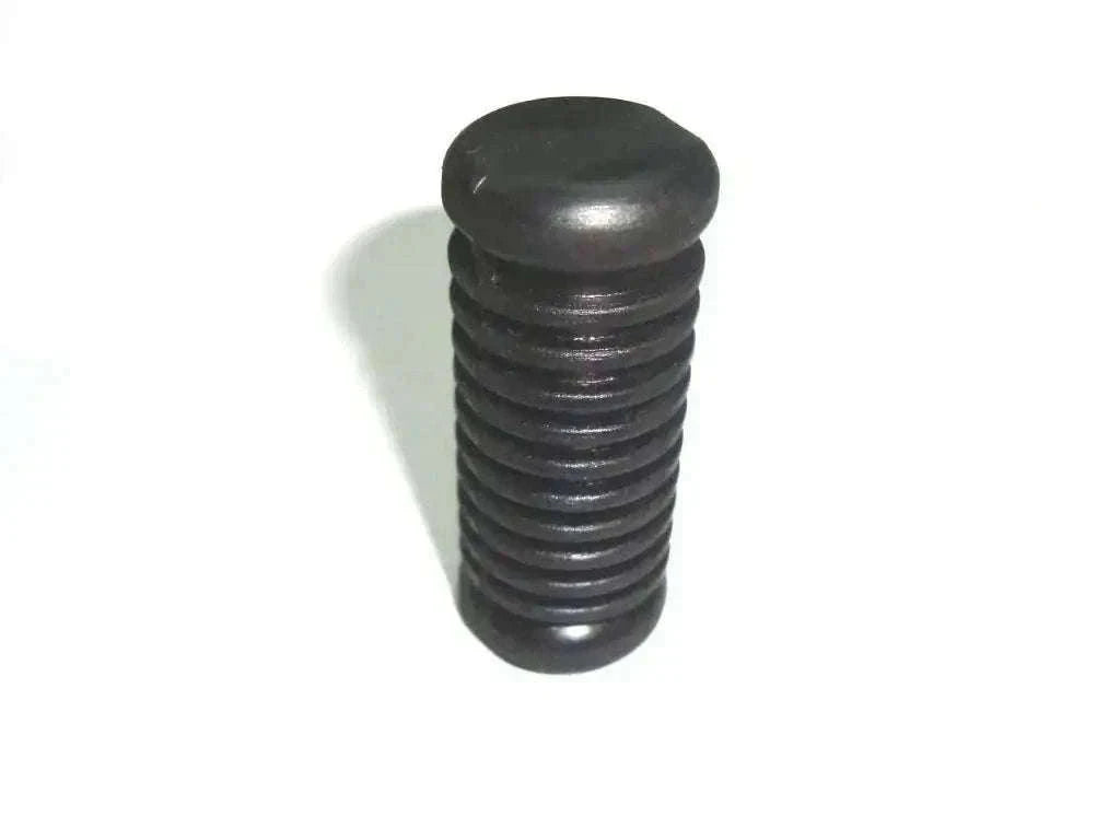 Black rubber kickstart lever grip with ridged texture