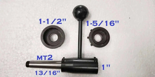 MT2 die holder set with floating head for lathe, includes various shank sizes.