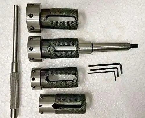 Lathe tailstock die holder set of 4 with MT2 shank and hex keys
