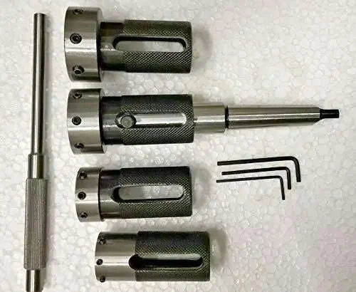 Lathe tailstock die holder set of 4 with MT2 shank and hex keys