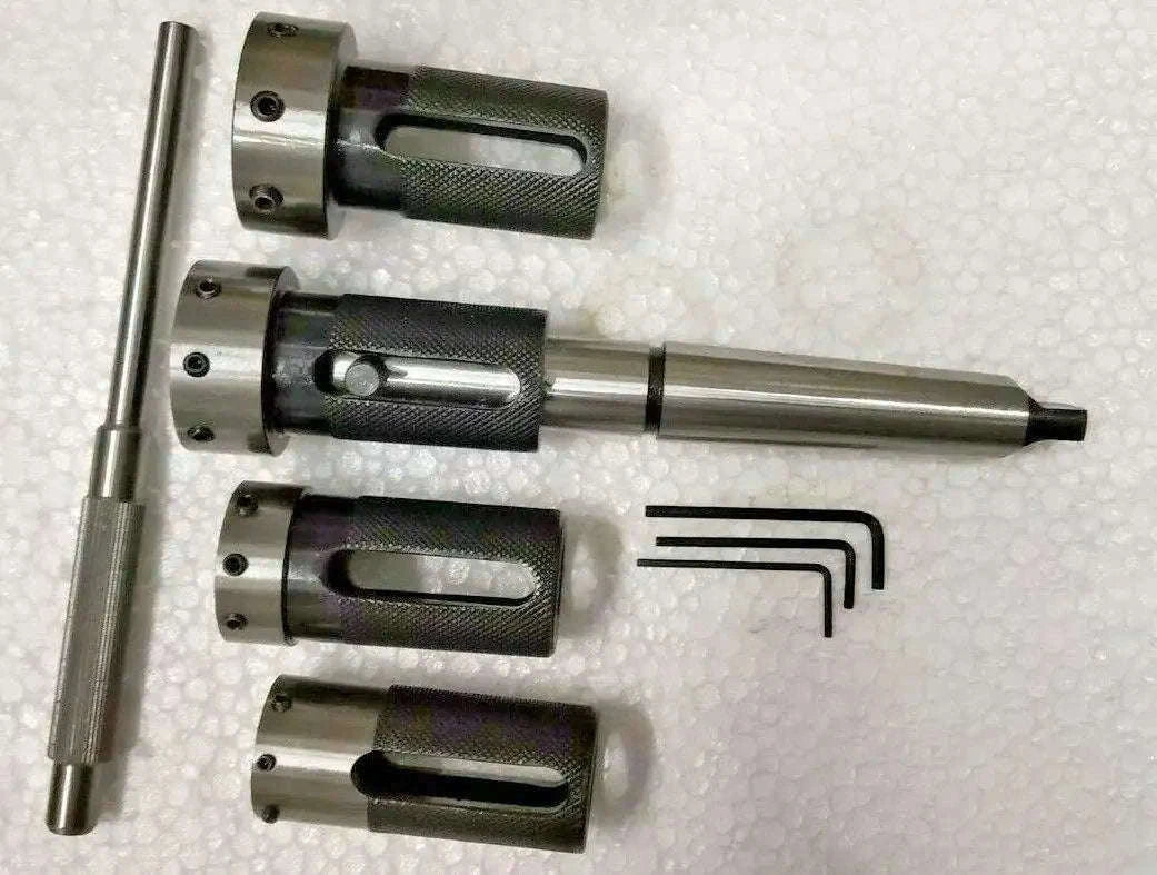 Lathe die holder set of 4 with MT4 floating shanks and hex keys